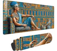 Azul Alfombrilla Ratón Gaming 1500x800x3 mm Grande Tamaño Alfombrilla Ratón XXL, Faraón Egipcio Mouse Pad Gaming con Base de Goma Antideslizante, Tapete Escritorio Bordes Cosidos para Oficina z-919