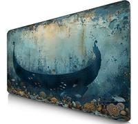 Azul Alfombrilla Ratón XXL 1000x500x3mm Mouse Pad Grande Gaming Bote Alfombrilla Escritorio con Base Antideslizante, Precisión y Velocidad en Juegos, Mousepad para Ratón y Teclado, PC, Regalo F0-429