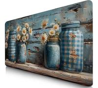 Azul Alfombrilla Ratón XXL 1000x500x3mm Mouse Pad Grande Gaming Florero Alfombrilla Escritorio con Base Antideslizante, Precisión y Velocidad en Juegos, Mousepad para Ratón y Teclado, Regalo F0-625