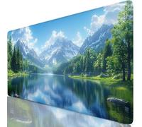Azul Alfombrilla Ratón XXL 1000x500x3mm Mouse Pad Grande Gaming montañas Alfombrilla Escritorio con Base Antideslizante, Resiste Salpicaduras, Bordes Cosidos Mousepad para Oficina y Familia Y8-838
