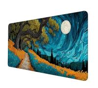Azul Alfombrilla Ratón XXL 1200 X 600 mm, Impermeable Alfombrilla Escritorio Paisaje Mouse Pad con 3MM Bordes Cosidos Material Oficina Mousepad Base de Goma Antideslizante para Jugadores -hjw2506M7