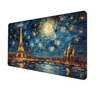 Azul Alfombrilla Ratón XXL 1200 X 600 mm, Impermeable Alfombrilla Escritorio ParíS Mouse Pad con 3MM Bordes Cosidos Material Oficina Mousepad Base de Goma Antideslizante para Jugadores -hjw2506RW