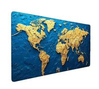 Azul Alfombrilla Ratón XXL 700 x 300 mm Mapa del Mundo Alfombrilla Escritorio con Bordes cosidos Mouse Pad Impermeable, Antideslizante Protector Escritorio para PC, Oficina, Estudio, Juegos j1636