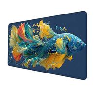 Azul Alfombrilla Ratón XXL 700 x 300 x 3 mm, Impermeable Alfombrilla Escritorio Pez Mouse Pad con 3MM Bordes Cosidos Material Oficina Mousepad Base de Goma Antideslizante para Jugadores -hjw2506TP