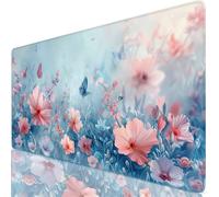 Azul Alfombrilla Ratón XXL 800x400x3mm Mouse Pad Grande Gaming Mariposa Alfombrilla Escritorio con Base Antideslizante, Resiste Salpicaduras, Bordes Cosidos Mousepad para Oficina y Familia Y8-202