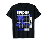 Azul araña Lily Higanbana Manjushage Japanese Flower Anime Camiseta