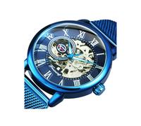 (AZUL AZUL) Relojes mecánicos automáticos de marca superior Forsining para hombres y mujeres de moda