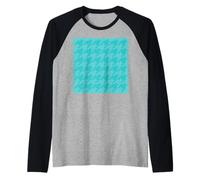 Azul azulado clásico, patrón de pata de gallo, pata de gallo Camiseta Manga Raglan