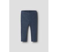 Azul Básico Tejido Acanalado Leggings