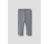Azul Básico Tejido Acanalado Leggings