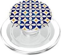 Azul Blanco Amarillo Portugal Lisboa Azulejo Patrón PopSockets PopGrip para MagSafe