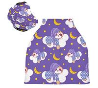 Azul Buenas Noches Luna Perezoso Cubierta de Lactancia Materna Asiento de Bebé Cubierta de Cochecito Transpirable Carros de La Compra Cubierta para Niños Niñas