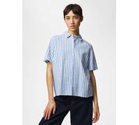 Azul Camisa De Manga Corta L