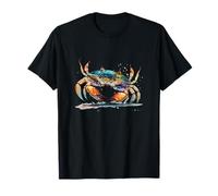 Azul Cangrejo Camiseta Cangrejo Real Acuarela Pintura Cáncer Camiseta