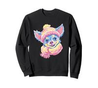 Azul Chihuahua Invierno Retrato Perro Amante Gráfico Bufanda Rosa Sudadera