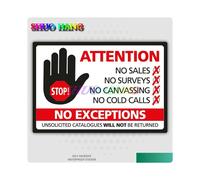 (AZUL CLARO - 25 cm) No se permiten llamadas en frío, vendedores, pegatinas para puerta de entrada,