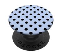 Azul Claro Negro Lunares Patrón Estético Lindo Polkadot PopSockets PopGrip Adhesivo