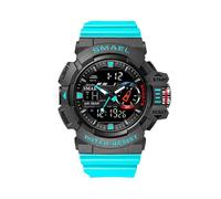(Azul claro) Relojes militares para hombre, reloj deportivo, reloj de pulsera impermeable, cronómetro,