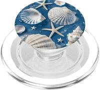 Azul Coastal Sea Shells Estética Verano PopSockets PopGrip para MagSafe