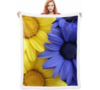 Azul Cobijas de Invierno, Flor Manta Sofa Invierno 140x200cm, Mantas para Cama Suave Acogedora Cálida y Esponjosa Reversible, Sensación de Cachemira Cálida y Acogedora para Sofá Cama y Sillón A-5756