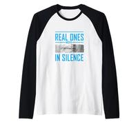 Azul Color Real Ones Move In Silence Gráfico Azul Camiseta Manga Raglan
