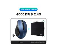 (Azul con alfombrilla de ratón) 【NUEVO】Ratón ergonómico inalámbrico UGREEN 4000 DPI silencioso 6 botones