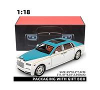 (AZUL con caja) 1:18 Phantom modelo de coche de aleación de zinc Pull Back Toy Diecast