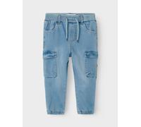 Azul Corte Baggy Vaqueros Tipo Cargo