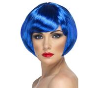 Azul Corto Peluca Bob Disfraz Adulto Glamour Fiesta Gallina Noche Accesorio