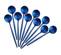 Azul Cucharilla Acero Inoxidable 18/10 Cuchara de Café, Bisda Redondo Mini Pastel Cuchara Mate Pulido Cucharilla Conjunto de 10