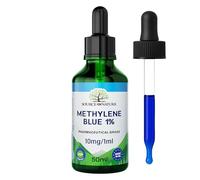 Azul de metileno 1 % solución | Frasco cuentagotas 50 ml | Grado farmacéutico USP | Alta pureza verificada | Sin alcohol ni formaldehído | Botella de vidrio ámbar | Source of Nature®