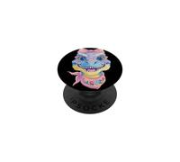 Azul Dinosaurio Retrato Floral Gráfico Gafas Rosa Arco Dul PopSockets PopGrip Adhesivo