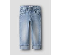 Azul Diseño De Perneras Rectas, Arremangado Jeans