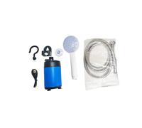 (Azul) Ducha de camping Ducha eléctrica de mano para exteriores Ducha portátil Ducha de mano compacta alimentada