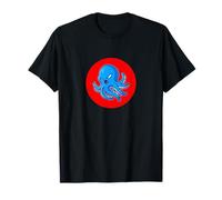 Azul Enojado Pulpo Animales Marinos Rojo Lindo Regalo Amante Camiseta