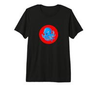 Azul Enojado Pulpo Animales Marinos Rojo Lindo Regalo Amante Camiseta Premium