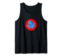 Azul Enojado Pulpo Animales Marinos Rojo Lindo Regalo Amante Camiseta sin Mangas