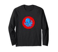 Azul Enojado Pulpo Animales Marinos Rojo Lindo Regalo Amante Manga Larga