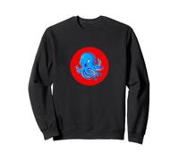Azul Enojado Pulpo Animales Marinos Rojo Lindo Regalo Amante Sudadera