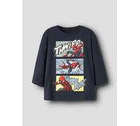 Azul Estampado De Spiderman Top De Manga Larga