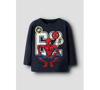 Azul Estampado De Spiderman Top De Manga Larga