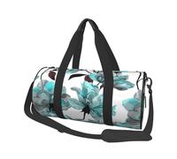 Azul Flor Floral Verde Azulado Rosas Acuarela, Bolsa de Viaje de Gran Capacidad, Bolso Redondo, Bolsa de Viaje Deportiva, Bolsa de Mano, Bolsa de Fitness