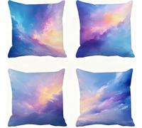 Azul Funda Almohada 50x50 PúRpura Funda Cojin 50x50 Cojines Sofa Lino Fundas Almohadas Cuadrada Fundas Cojines Juego 4 Protector Almohada Cervicales y Cuello Pillows, para Jardin Dormitorio E - 785