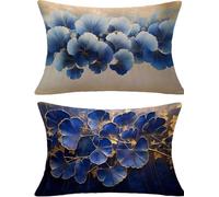 Azul Funda Cojin 40x70 Juego de 2, NóRdico Rectangular Funda Almohada 40x70cm con Cremallera Oculta, Suave Terciopelo Fundas Cojines, Fundas de Cojines para Sofá Cama Silla o Jardín Regalo kj-6196