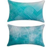 Azul Funda Cojin 40x70cm Fundas Cojines Sofa Lino Fundas Cojines Exterior Impermeable Abstracto Funda Almohada Decorativos Exterior Jardin Juego de 2 para Cama Cojin Salon Outdoor Cushions u-12754