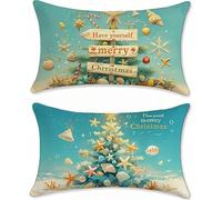 azul Funda Cojin 60x90 Navidad Cojines Sofa Terciopelo Cojines Exterior Juego de 2 Rectangular Funda de Almohada Cushion Covers Almohada Sofa con Cremallera Invisible, para Interior y Exteriores z-523