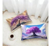 Azul Funda Cojin 70x90 Juego de 2, áRbol De La Vida Rectangular Funda Almohada 70x90cm con Cremallera Oculta, Suave Terciopelo Fundas Cojines, Fundas de Cojines para Sofá Cama o Jardín Regalo 2-6861