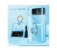 (Azul) Funda protectora con colchón de aire creativo para Samsung Zflip4, transparente y duradera