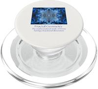 Azul Geométrico Fractal Mandelbrot Patrón Matemático PopSockets PopGrip para MagSafe