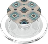 Azul Gris Western Aztec Boho Chic Country Tribal Rustic PopSockets PopGrip para MagSafe